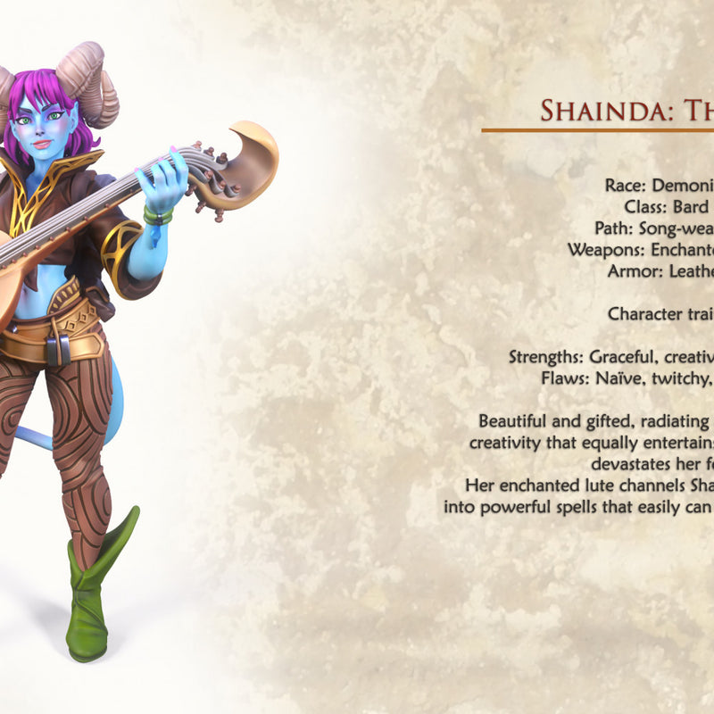 Shainda The Bard - Idle and Action Pose - STL only - Only-Games