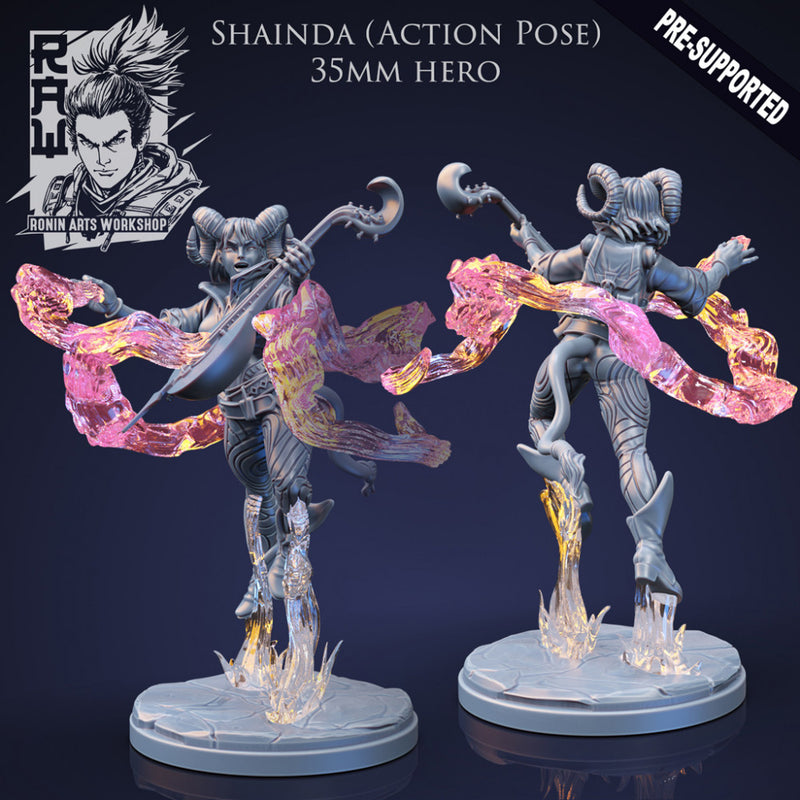 Shainda The Bard - Idle and Action Pose - STL only - Only-Games