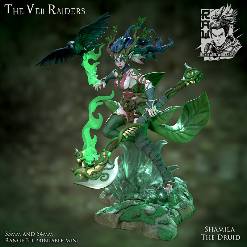 Shamila - Forest Elf Druid - 54mm - Only-Games