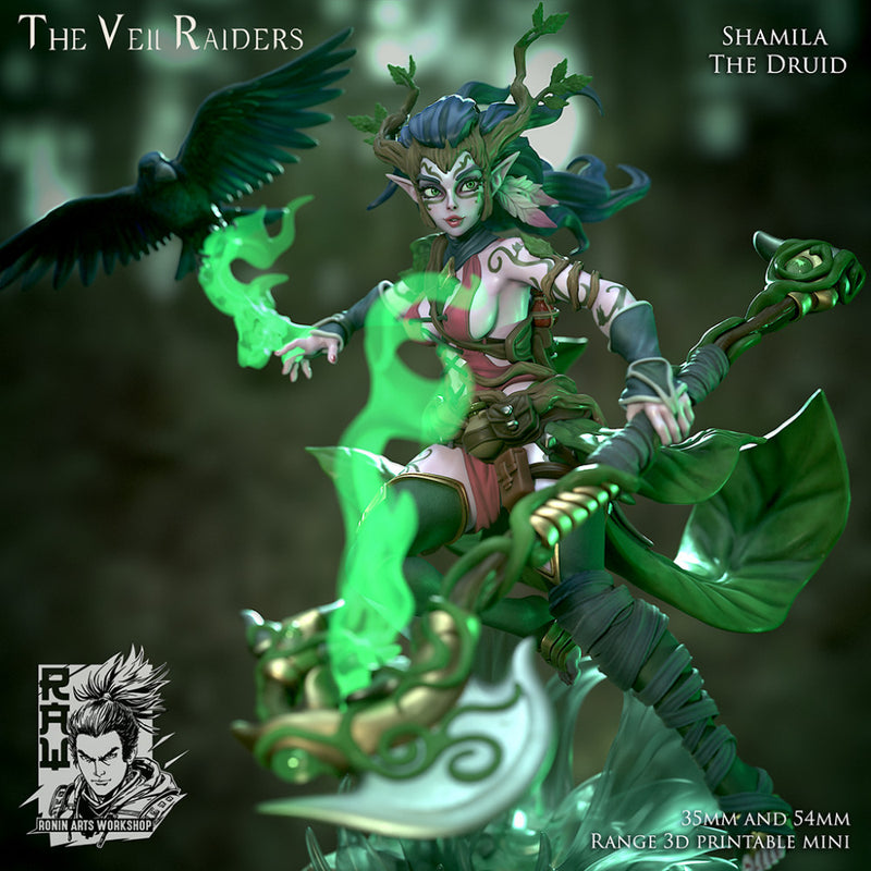 Shamila - Forest Elf Druid - 54mm - Only-Games
