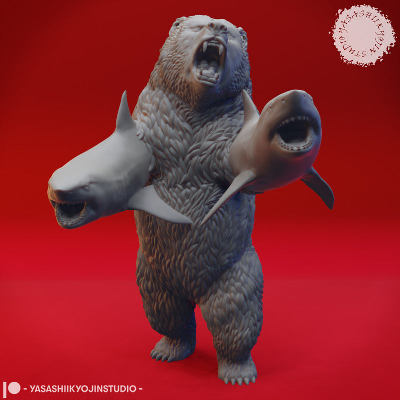 Sharkenbear  - Tabletop Miniature (Pre-Supported)