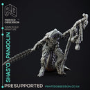 Shas'O the shaman - Pangolin Anthro - PRESUPPROTED - 32mm scale