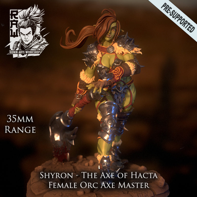 Shyron - Female Orc Axe Master - STL only - Only-Games
