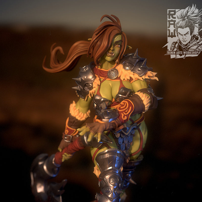 Shyron - Female Orc Axe Master - STL only - Only-Games