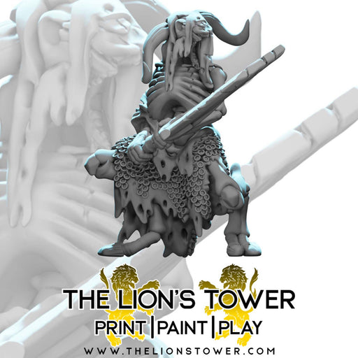 Skeletal Minotaur 3 (32mm scale large presupported miniature) - Only-Games
