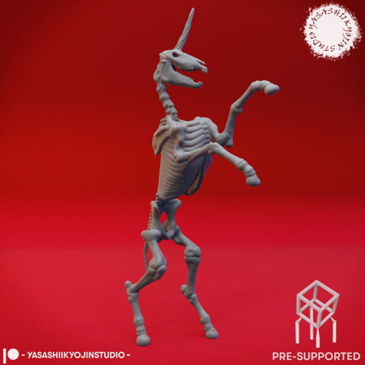 Undead Skeleton Unicorn - Tabletop Miniature (Pre-Supported) - Only-Games