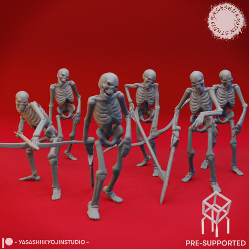 Undead Skeleton Mob - Tabletop Miniatures (Pre-Supported) - Only-Games