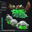 Slime Crabs - 3x Slime Monsters -  PRESUPPORTED - Illustrated and Stats - 32mm scale