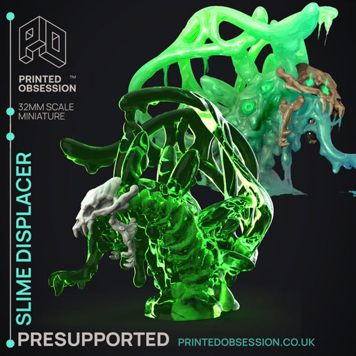 Slime Displacer Beast - Slime Monster -  PRESUPPORTED - Illustrated and Stats - 32mm scale - Only-Games