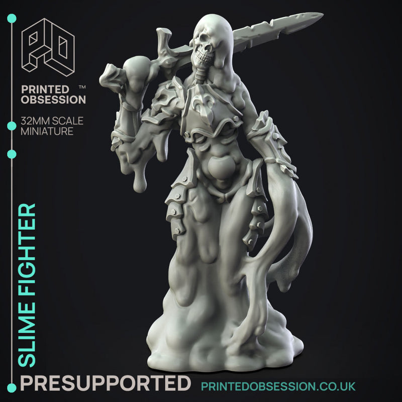Slime Fighter - Humanoid Slime Monster -  PRESUPPORTED - Illustrated and Stats - 32mm scale
