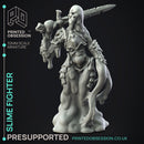 Slime Fighter - Humanoid Slime Monster -  PRESUPPORTED - Illustrated and Stats - 32mm scale