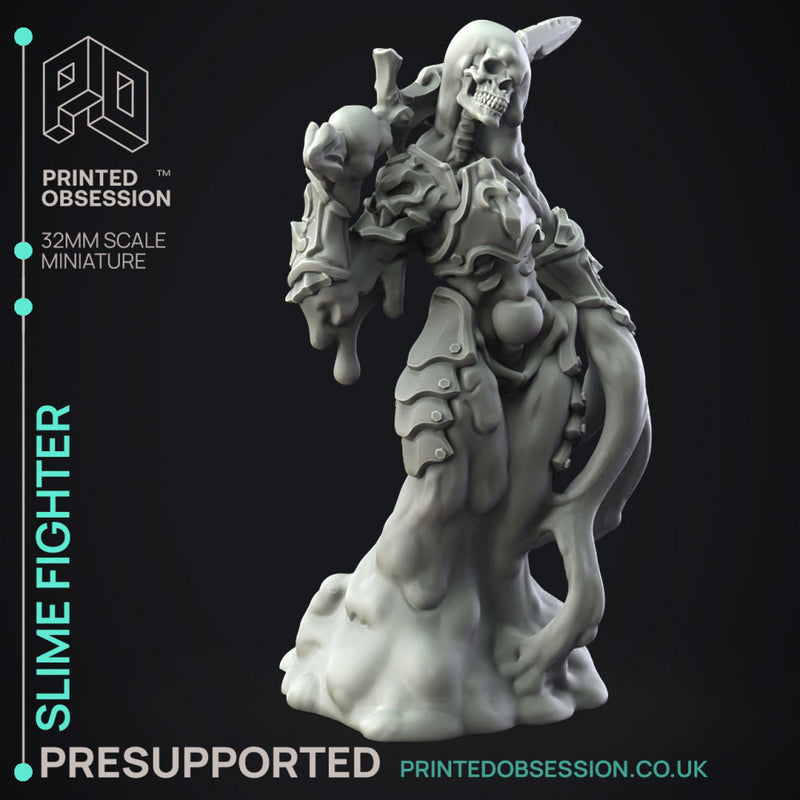 Slime Fighter - Humanoid Slime Monster -  PRESUPPORTED - Illustrated and Stats - 32mm scale