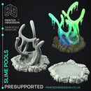 Slime Pools - 6x Enviroment Slimes -  PRESUPPORTED - Illustrated and Stats - 32mm scale