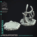 Slime Pools - 6x Enviroment Slimes -  PRESUPPORTED - Illustrated and Stats - 32mm scale