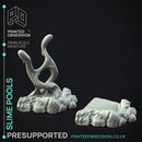 Slime Pools - 6x Enviroment Slimes -  PRESUPPORTED - Illustrated and Stats - 32mm scale