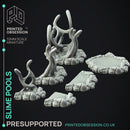 Slime Pools - 6x Enviroment Slimes -  PRESUPPORTED - Illustrated and Stats - 32mm scale