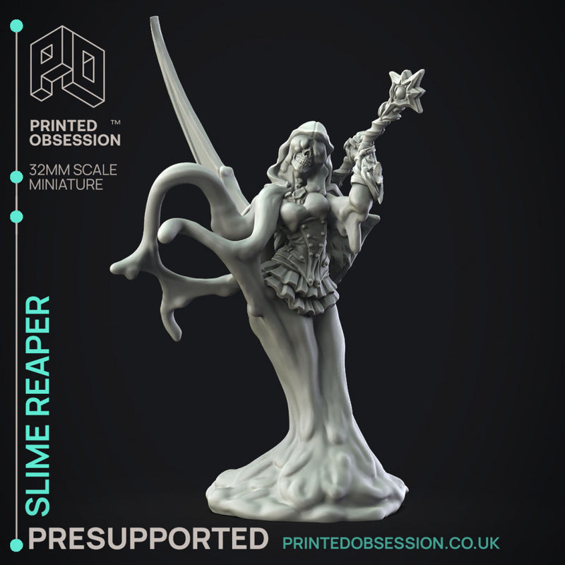 Slime Reaper - Humanoid Slime Monster -  PRESUPPORTED - Illustrated and Stats - 32mm scale