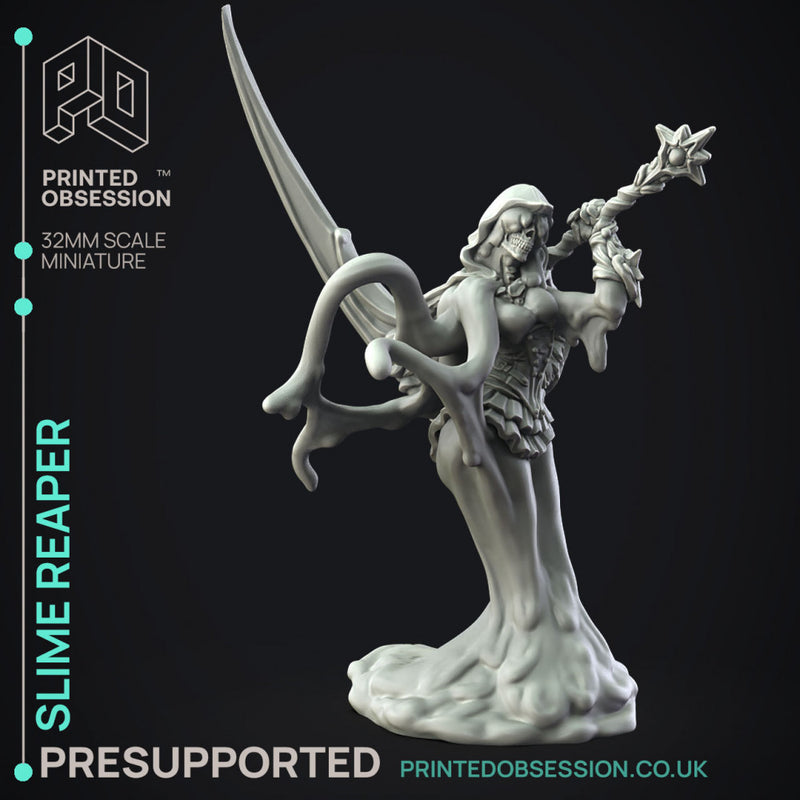 Slime Reaper - Humanoid Slime Monster -  PRESUPPORTED - Illustrated and Stats - 32mm scale
