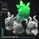 Slimes - 3x Basic Slimes -  PRESUPPORTED - Illustrated and Stats - 32mm scale