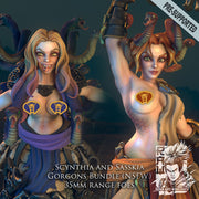 Scynthia and Sasskia (True Form) - Gorgons Bundle (NSFW) - STL only - Only-Games