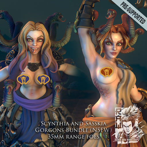 Scynthia and Sasskia (True Form) - Gorgons Bundle (NSFW) - STL only - Only-Games