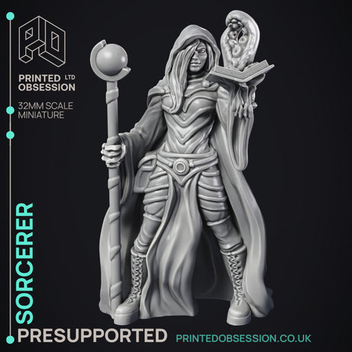 Sorcerer - Human Magic User - PRESUPPORTED - Hell Hath No Fury - 32mm Scale - Only-Games