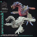 Spiny Plesiosaur - Large Monster -  PRESUPPORTED - Illustrated and Stats - 32mm scale