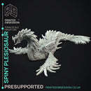 Spiny Plesiosaur - Large Monster -  PRESUPPORTED - Illustrated and Stats - 32mm scale