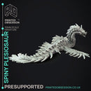 Spiny Plesiosaur - Large Monster -  PRESUPPORTED - Illustrated and Stats - 32mm scale