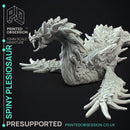 Spiny Plesiosaur - Large Monster -  PRESUPPORTED - Illustrated and Stats - 32mm scale