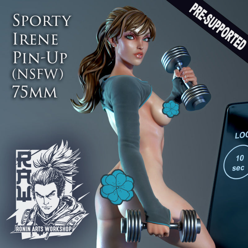 Sporty Irene Pin Up 75mm (NSFW Version) Pre-Supported - STL only - Only-Games
