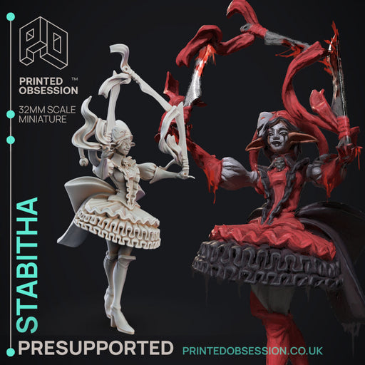 "Stabitha" Bladed Jester - Circus of Horrors - PRESUPPORTED - 32mm Scale - Only-Games