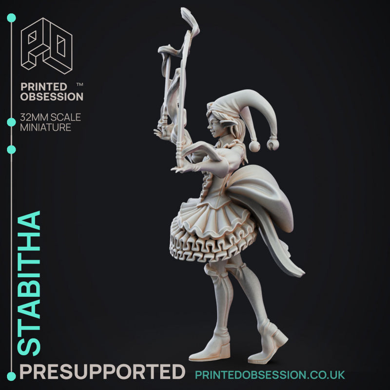 "Stabitha" Bladed Jester - Circus of Horrors - PRESUPPORTED - 32mm Scale