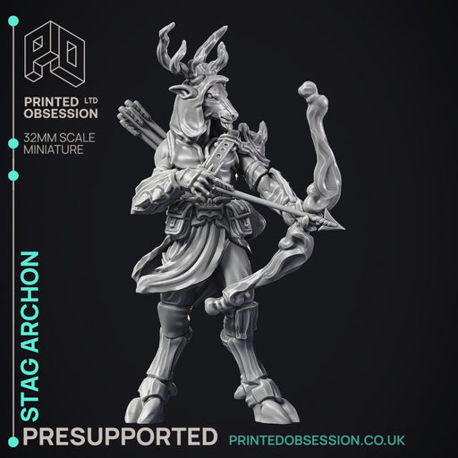 Stag Archon - Celestial - PRESUPPORTED - Heaven Hath No Fury - 32mm Scale - Only-Games