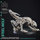 Steel Wolf - Construct - PRESUPPORTED - D&D 32mm