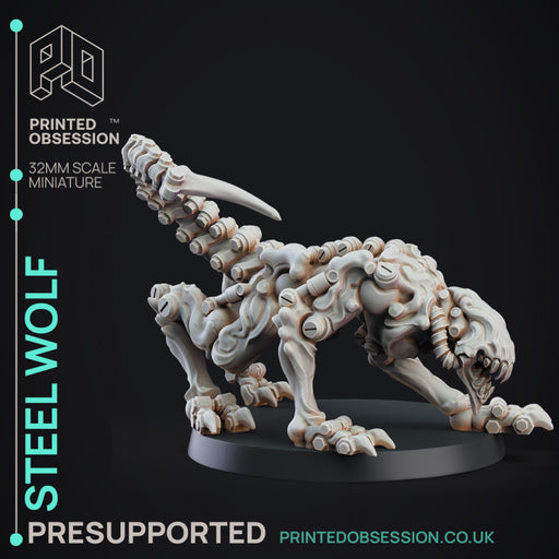 Steel Wolf - Construct - PRESUPPORTED - D&D 32mm - Only-Games