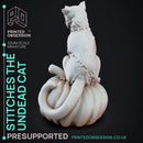 Stiches the Zombie Cat - Small Familar - PRESUPPORTED - 32mm scale