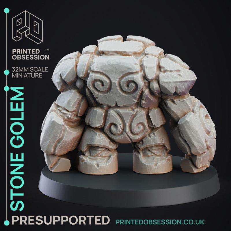 Stone Golem - Construct - PRESUPPORTED - D&D 32mm - Only-Games