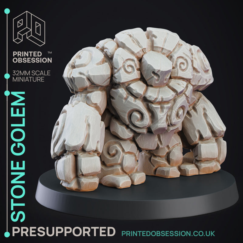 Stone Golem - Construct - PRESUPPORTED - D&D 32mm - Only-Games