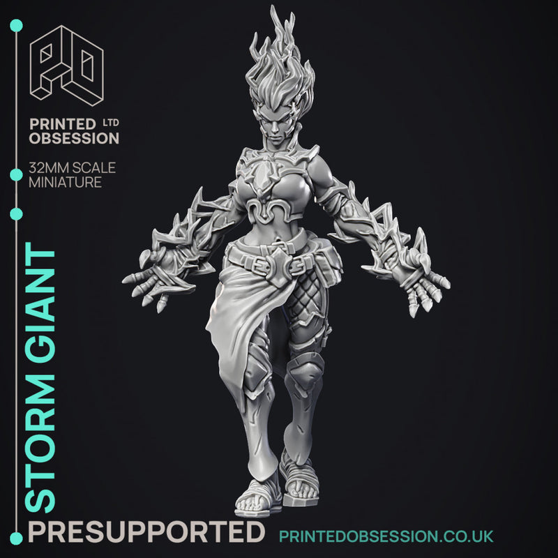 Female Storm Giant - 2 Versions - PRESUPPORTED - 32 mm scale - Only-Games
