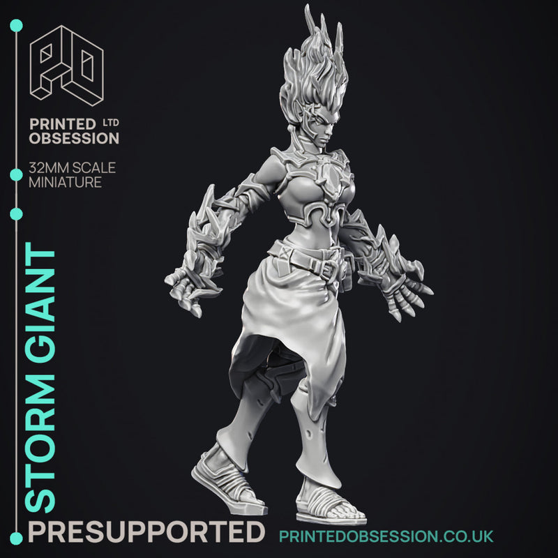 Female Storm Giant - 2 Versions - PRESUPPORTED - 32 mm scale - Only-Games