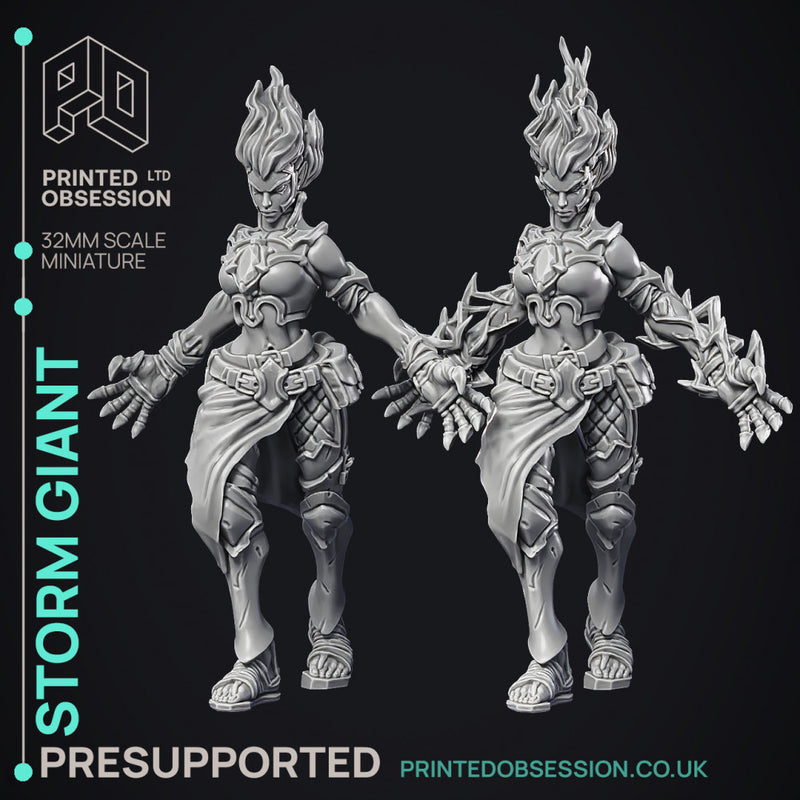Female Storm Giant - 2 Versions - PRESUPPORTED - 32 mm scale - Only-Games