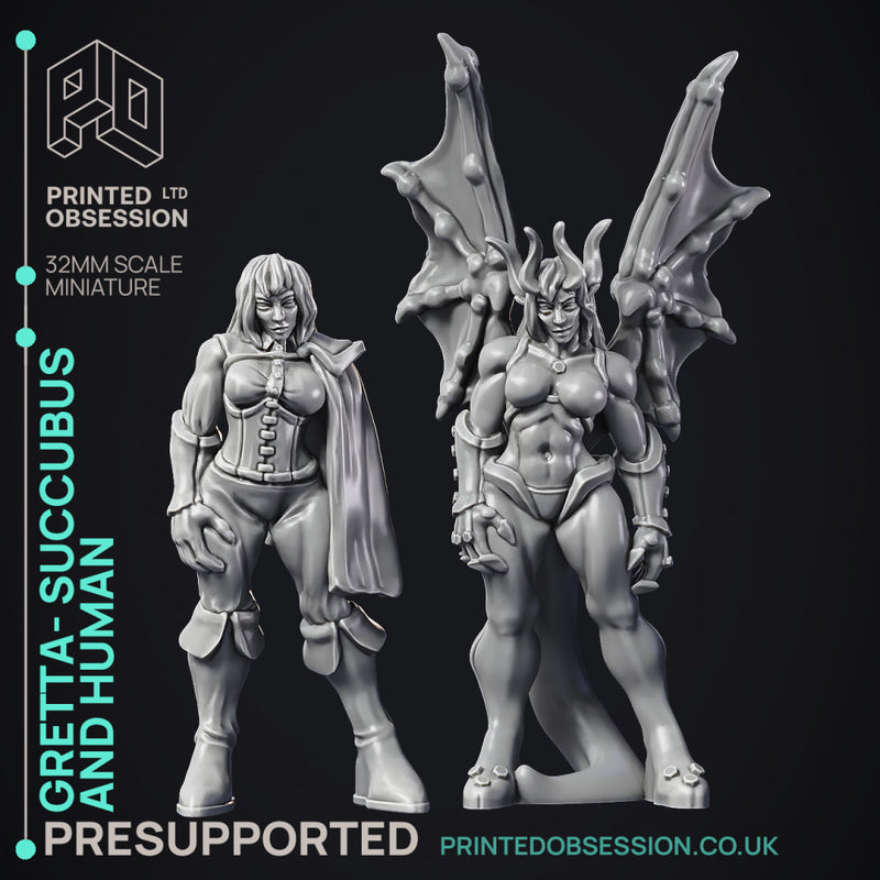 Succubus & Incubus Collection - 14 models 7 demon 7 human disguise - PRESUPPORTED - 32 mm Scale