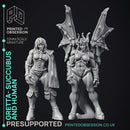Succubus & Incubus Collection - 14 models 7 demon 7 human disguise - PRESUPPORTED - 32 mm Scale