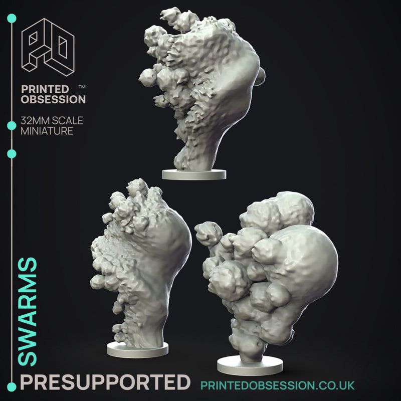 Bee Swarms - Insect Swarms -  PRESUPPORTED - Illustrated and Stats - 32mm scale