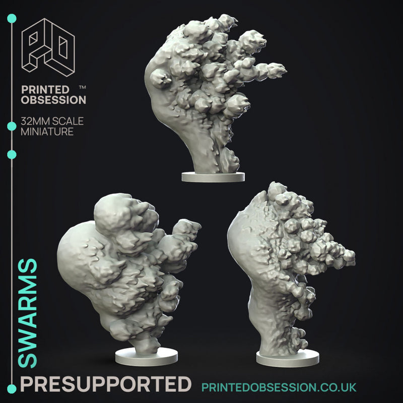Bee Swarms - Insect Swarms -  PRESUPPORTED - Illustrated and Stats - 32mm scale