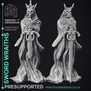 Sword Wraiths - 4 Models - Undead Sword Masters - PRE SUPPORTED -32mm scale - D&D
