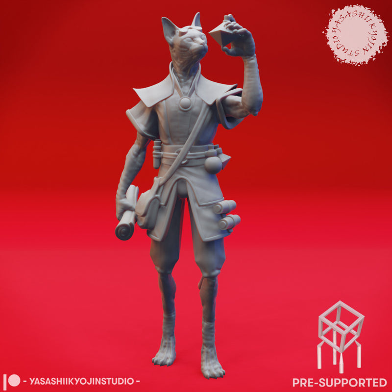 Tabaxi Artificer - Tabletop Miniature (Pre-Supported) - Only-Games