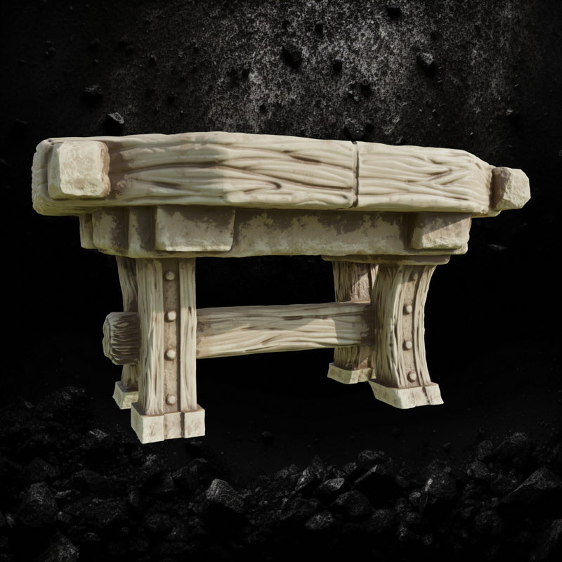Wood Table 9 - Fantasy Furniture Prop STL, DnD & Wargaming Decor