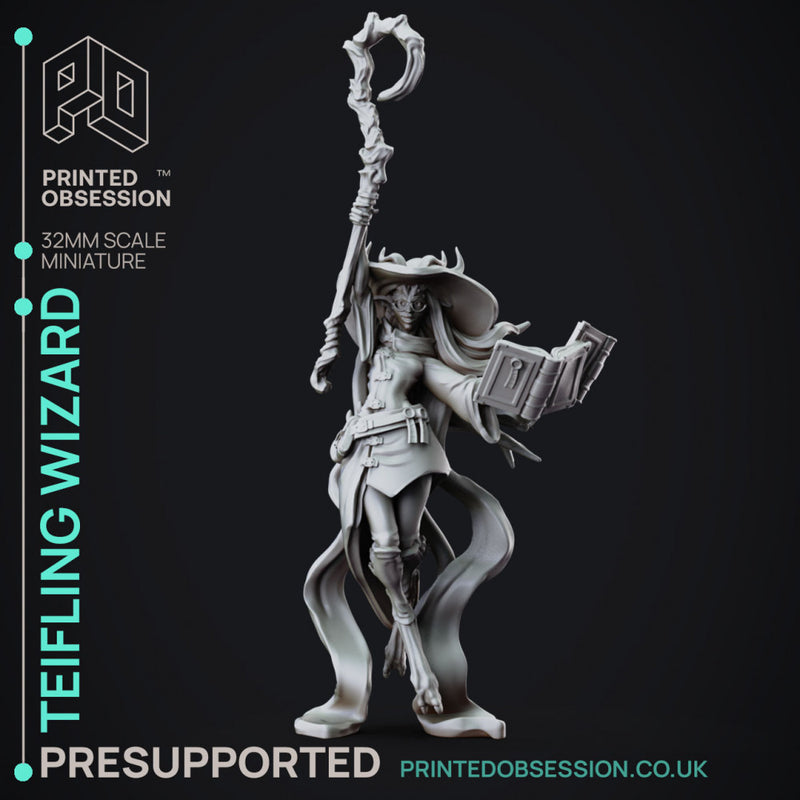 Nendra - Teifling High Mage - PRESUPPORTED - 32 mm scale - Only-Games